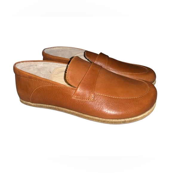 Anya Dalia Brown Leather Wide Toe Box Slip On Flat Comfort Barefoot Loafers NWOB - Picture 2 of 10